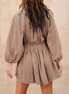 Foto 4 | Vestido Acelit Free People Otoño 2024 Casual Cuello En V Albaricoque S - Venta Internacional.