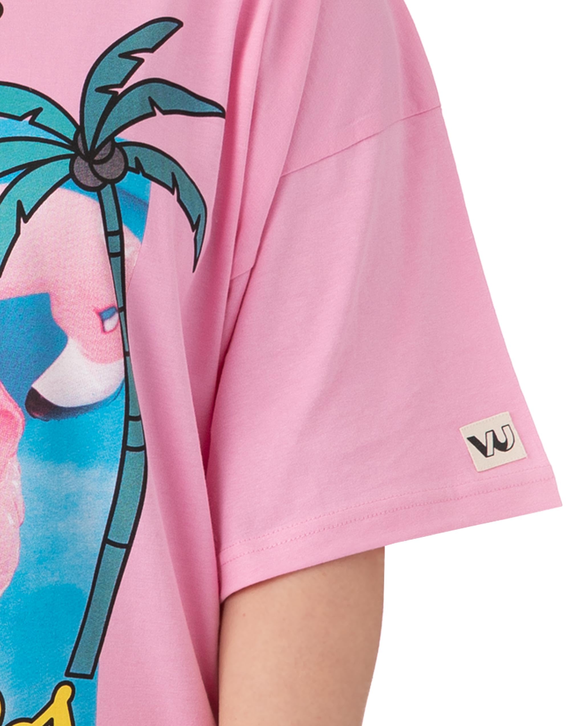 Foto 3 | Vestido Tipo Camiseta Extragrande Para Mujer, Estilo Barbie California Vibes, Color Rosa - Venta Internacional.