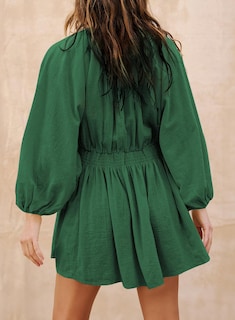 Foto 4 | Vestido Acelit Otoño 2024 Moda Manga Larga Cuello En V Verde L - Venta Internacional.
