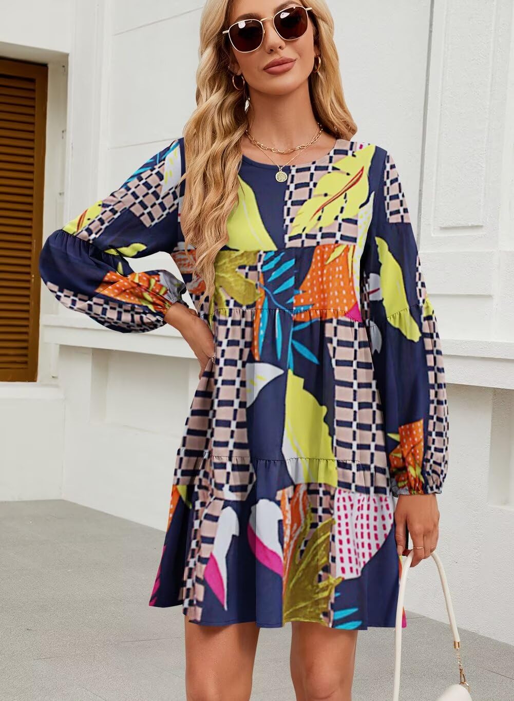 Foto 4 | Vestido De Otoño Qacohu 2024, Moderno, Manga Linterna, Diseño De Muñeca - Venta Internacional.
