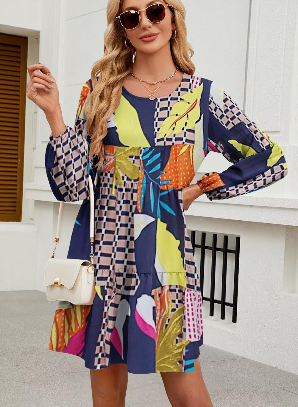 Foto 6 | Vestido De Otoño Qacohu 2024, Moderno, Manga Linterna, Diseño De Muñeca - Venta Internacional.