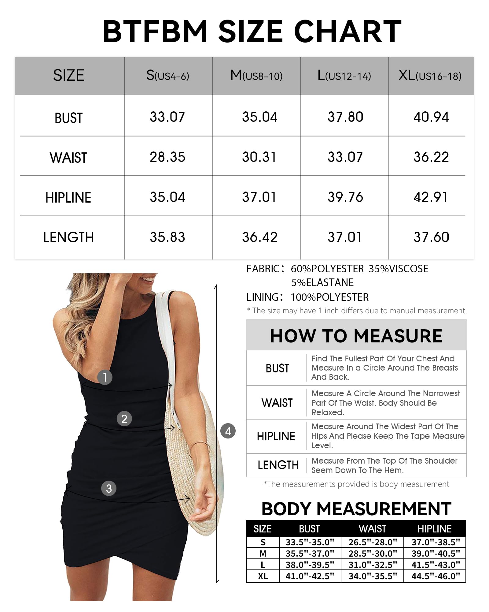 Foto 6 pulgar | Vestido Btfbm Para Mujer  Casual  Cuello Redondo  Fruncido  Sin Mangas  Negro - Venta Internacional.