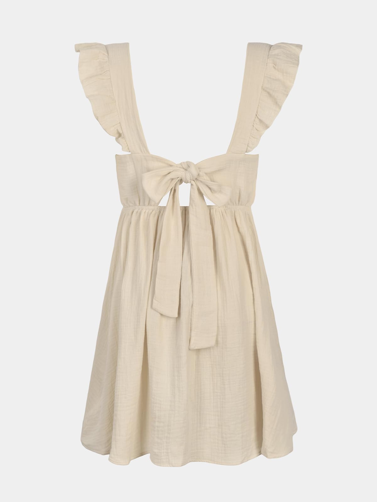 Foto 6 pulgar | Vestido Encubierto Cupshe Con Cuello En V Y Mangas Onduladas  Algodón  Beige - Venta Internacional.