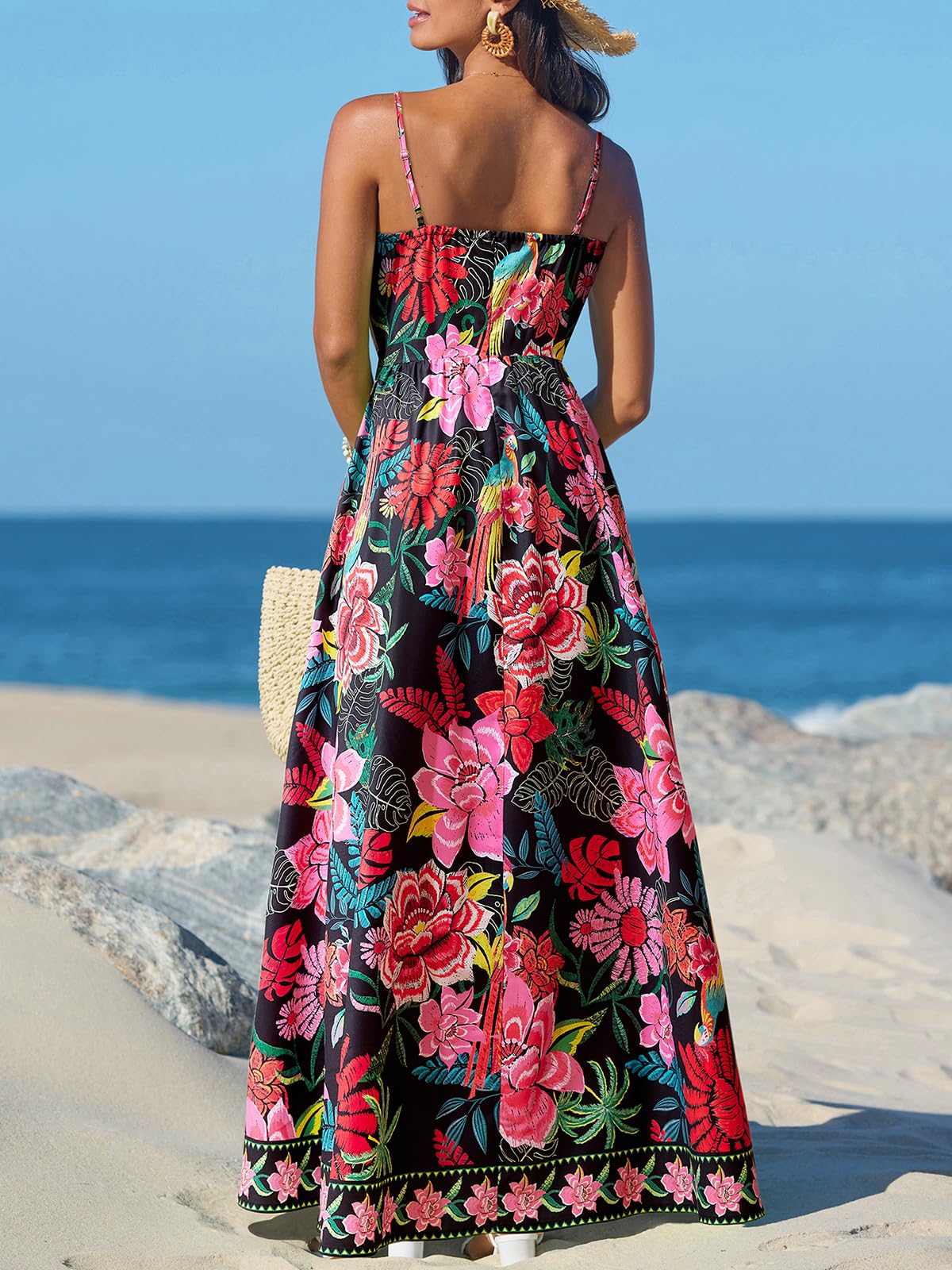 Foto 4 pulgar | Vestido De Verano Cupshe Para Mujer  Cuello En V  Sin Mangas  Floral  Xl - Venta Internacional.