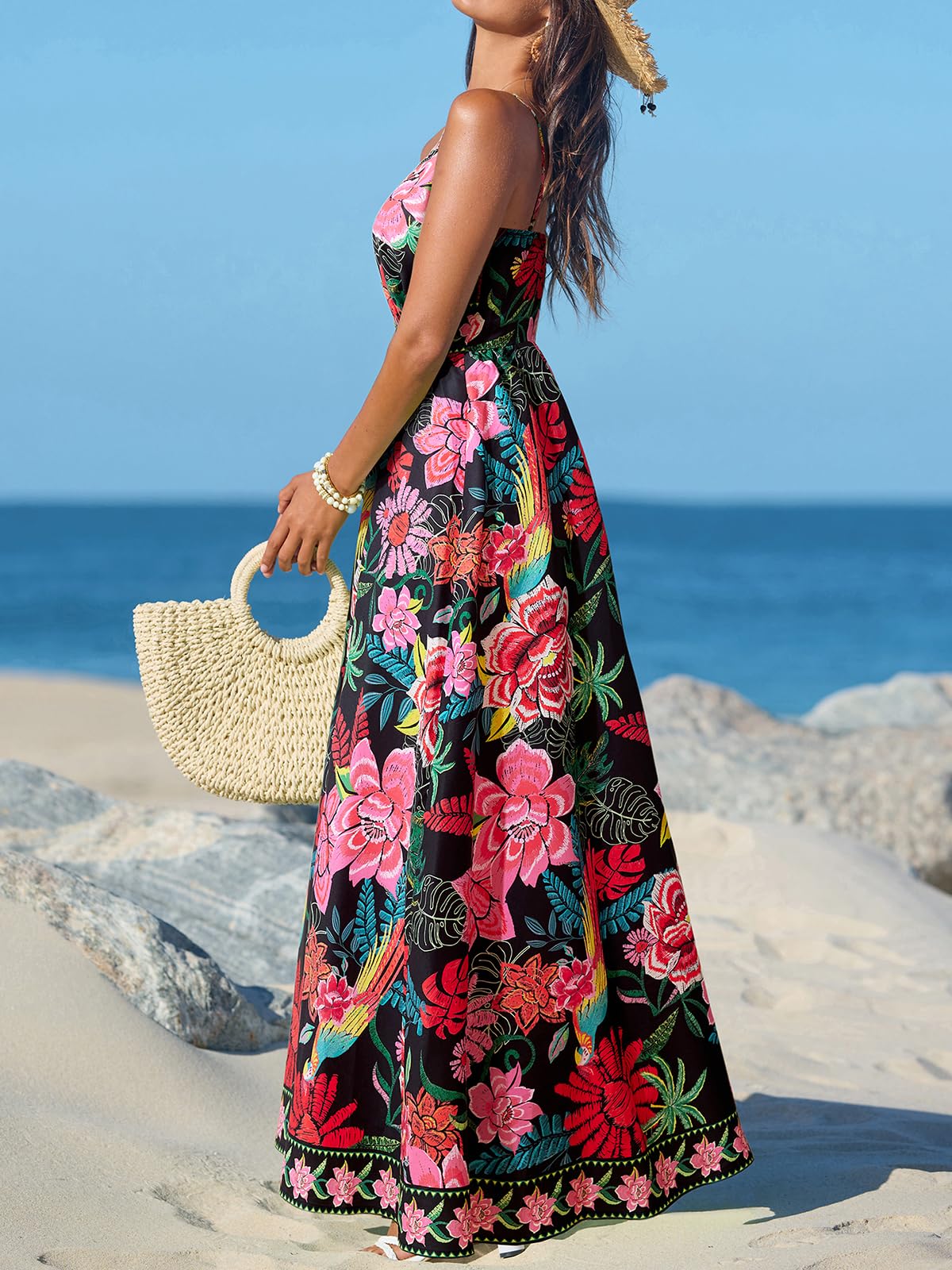 Foto 5 pulgar | Vestido De Verano Cupshe Para Mujer  Cuello En V  Sin Mangas  Floral  Xl - Venta Internacional.