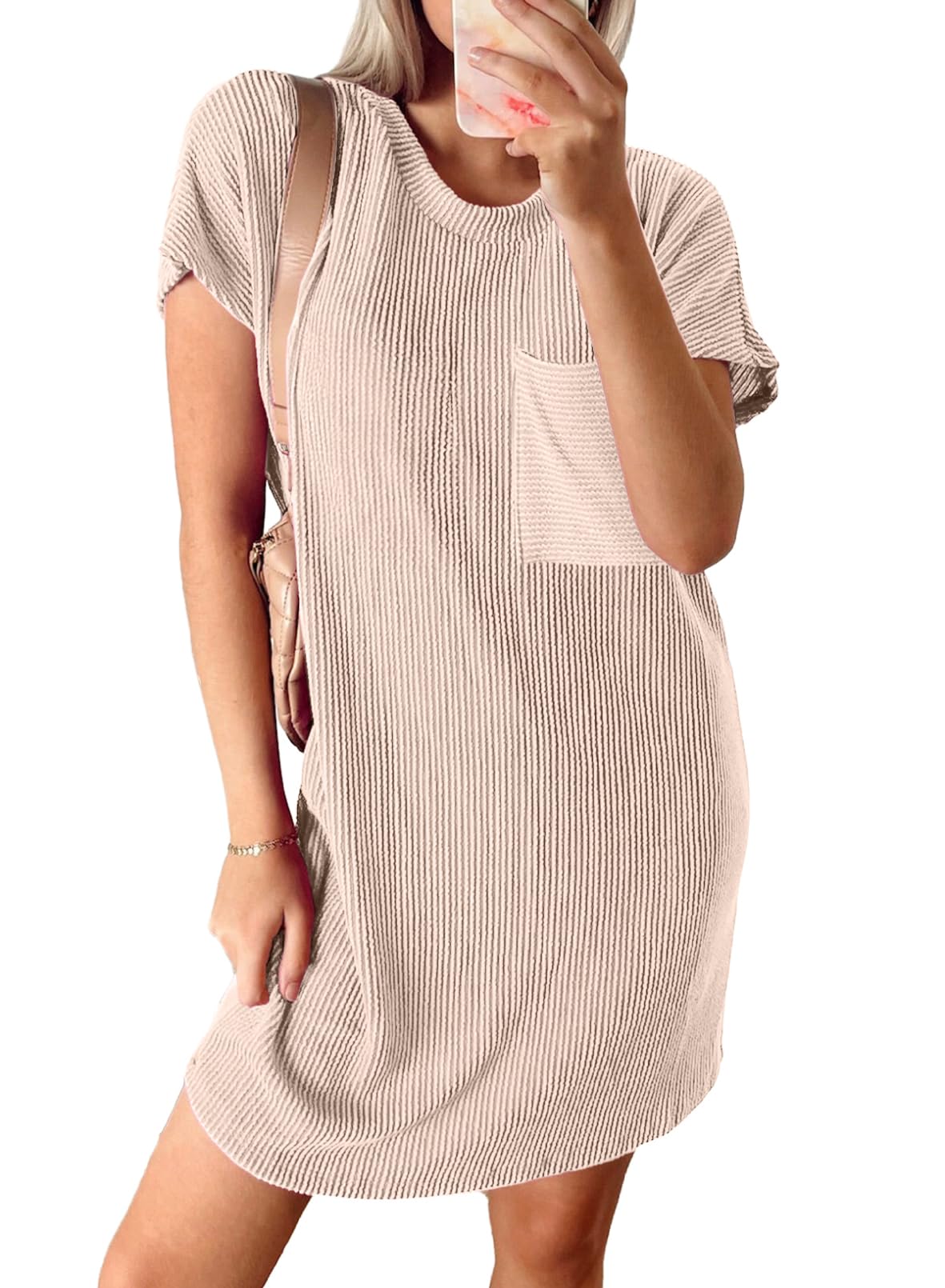 Foto 4 pulgar | Vestido Acelit Casual De Moda De Verano 2025 Para Mujer  Beige  Xs - Venta Internacional.