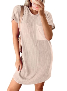 Foto 3 | Vestido Acelit Casual De Moda De Verano 2025 Para Mujer Beige Xs - Venta Internacional.