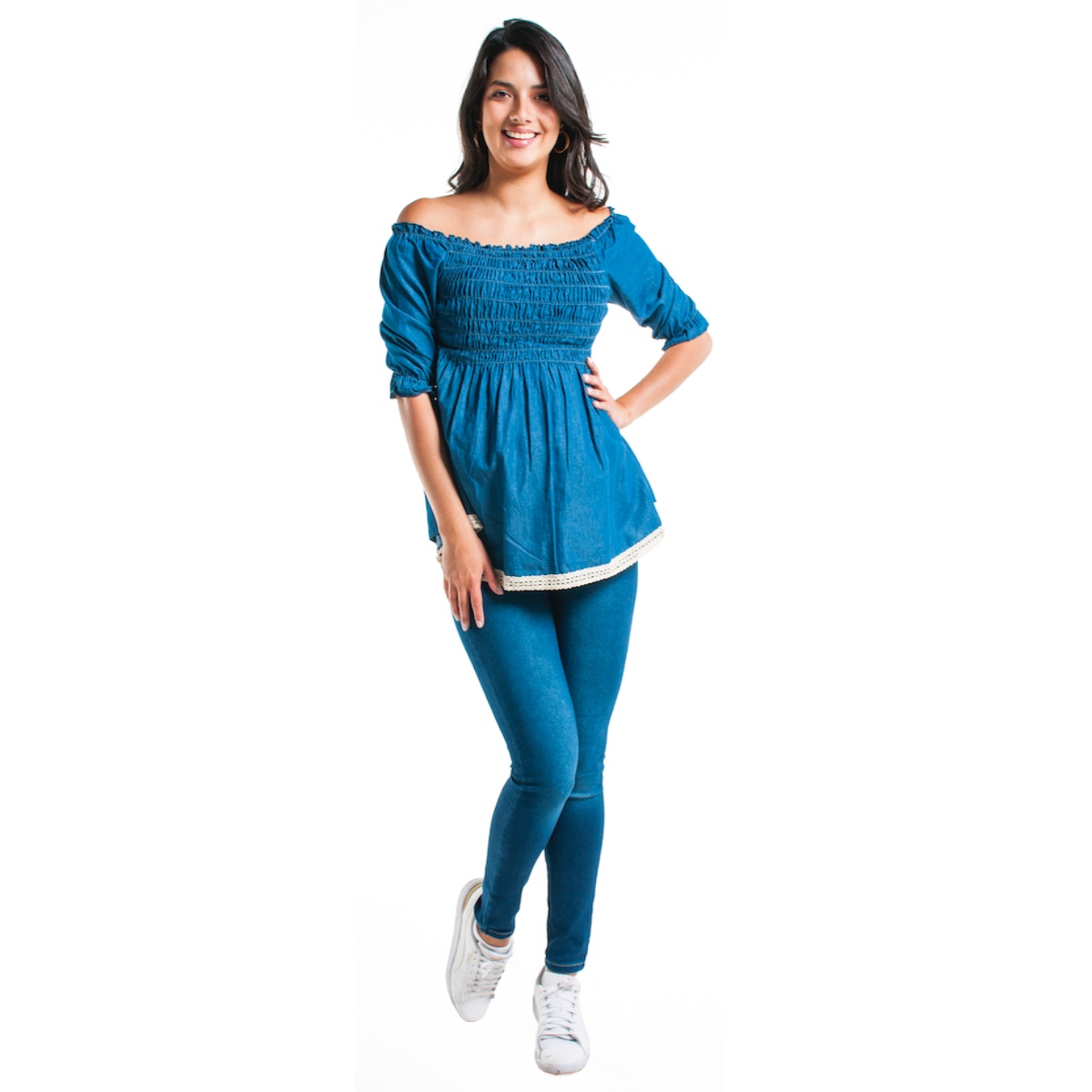 Blusa de Maternidad de Mezclilla Azul