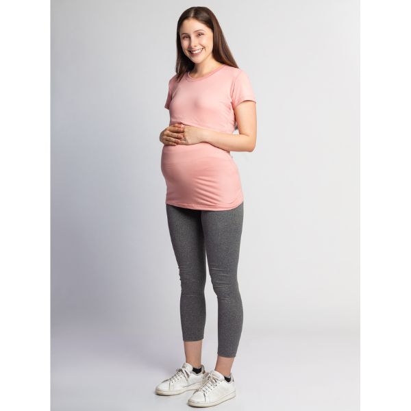 Foto 2 | Mae Baby Blusas De Maternidad Y Lactancia Mujer Playeras De Manga Corta Ropa Moda Suave Embarazada Camisetas (ros