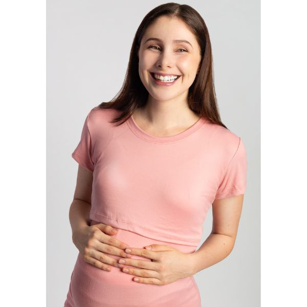 Foto 4 pulgar | Mae Baby Blusas De Maternidad Y Lactancia Mujer Playeras De Manga Corta Ropa Moda Suave Embarazada Camisetas (ros
