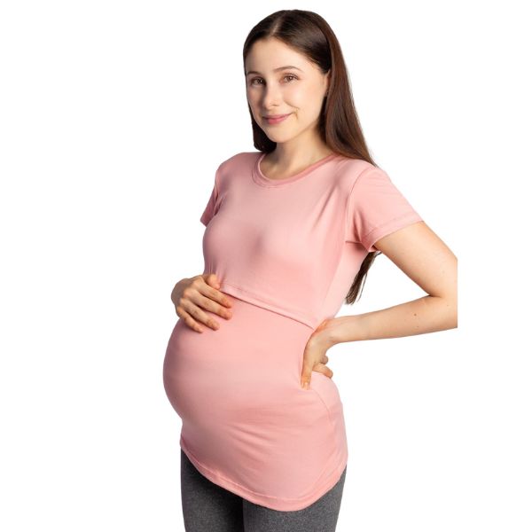 Foto 5 pulgar | Mae Baby Blusas De Maternidad Y Lactancia Mujer Playeras De Manga Corta Ropa Moda Suave Embarazada Camisetas (ros