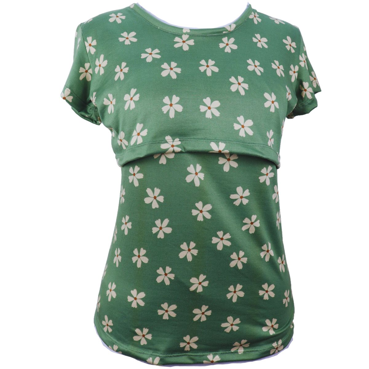 Foto 4 pulgar | Mae Baby Blusas De Maternidad Y Lactancia Mujer Playeras De Manga Corta Ropa Suave Embarazada Camisetas (verde Flo