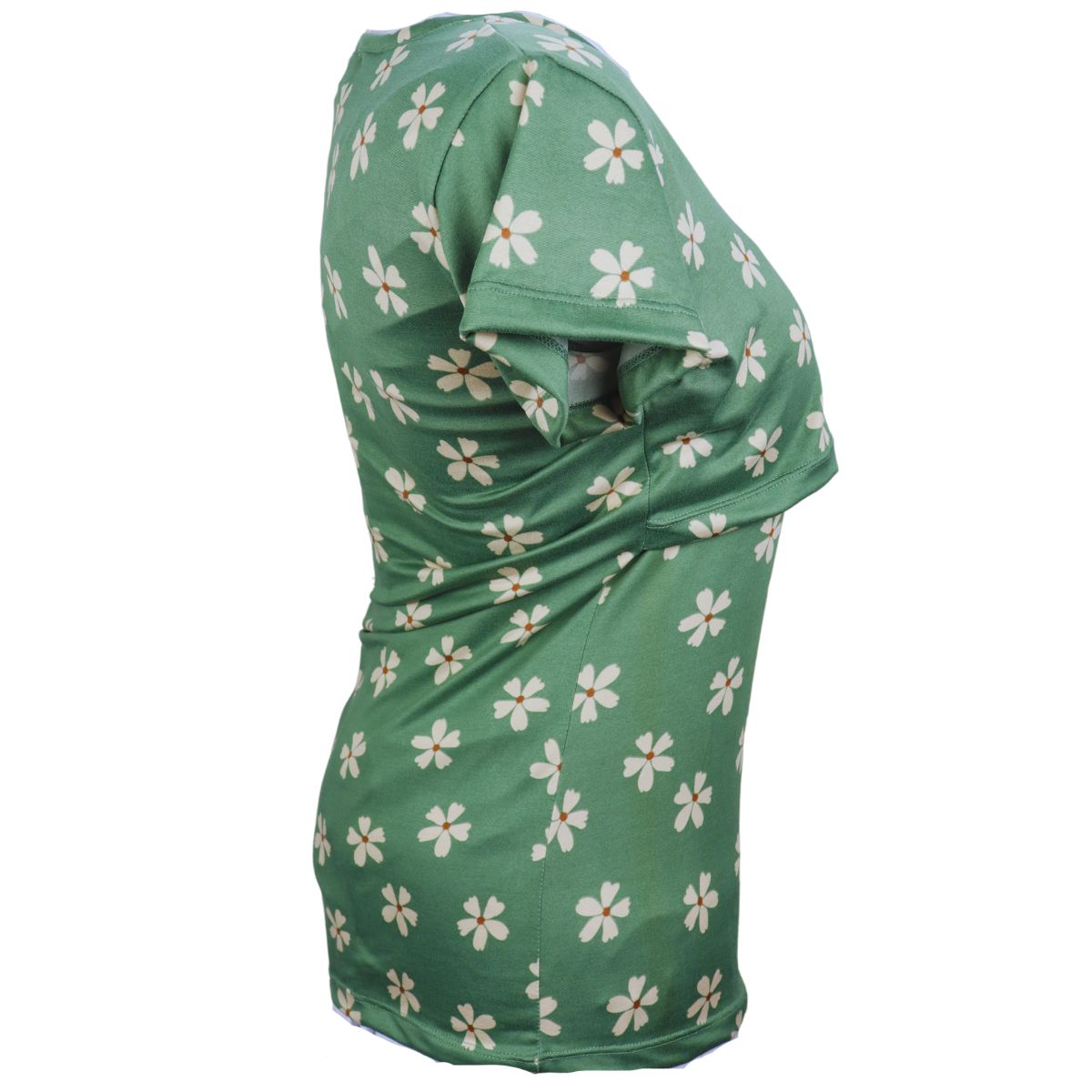 Foto 4 | Mae Baby Blusas De Maternidad Y Lactancia Mujer Playeras De Manga Corta Ropa Suave Embarazada Camisetas (verde Flo