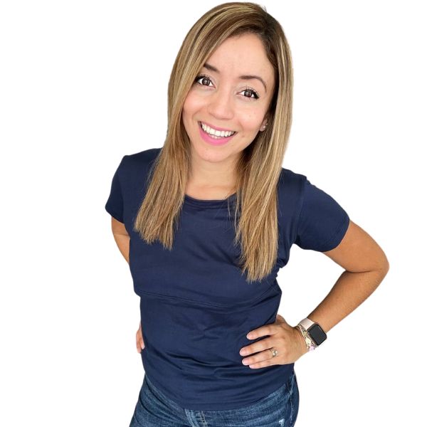 Foto 4 pulgar | Mae Baby Blusas De Maternidad Y Lactancia Mujer Playeras De Manga Corta Ropa Suave Embarazada Camisetas (azul Marin