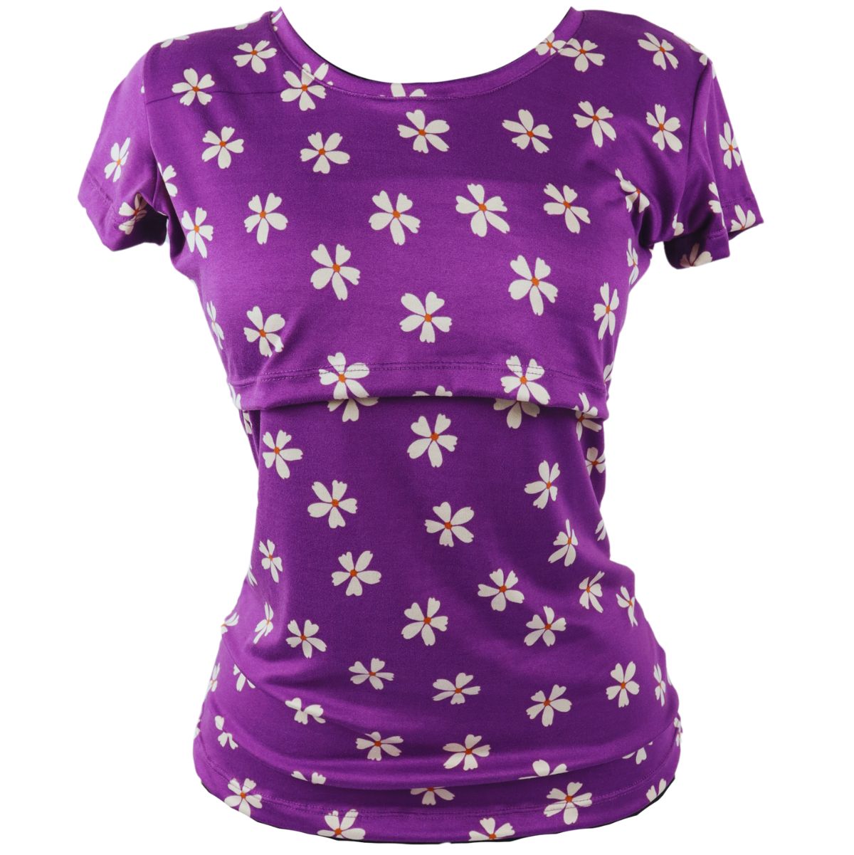 Foto 5 pulgar | Mae Baby Blusas De Maternidad Y Lactancia Mujer Playeras De Manga Corta Ropa Suave Embarazada Camisetas (morado Fl
