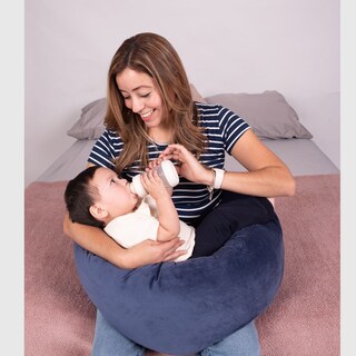 Foto 2 | Mae Baby Blusas De Maternidad Y Lactancia Mujer Playeras De Manga Corta Ropa Suave Embarazada(rayas Azul Marino B