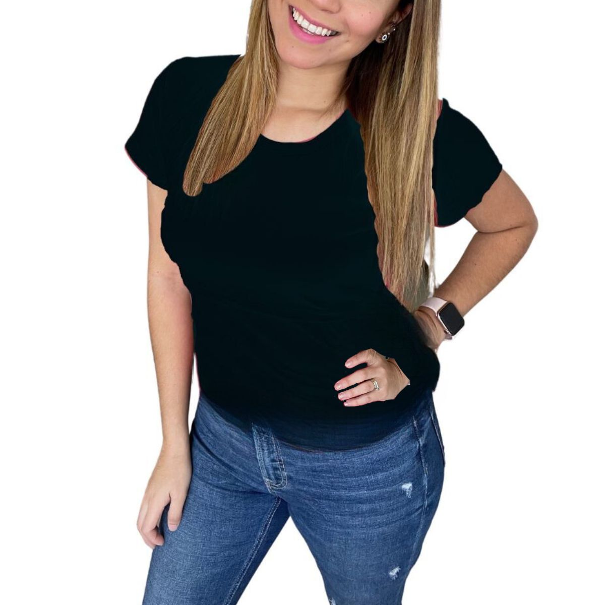 Foto 2 | Mae Baby Blusas De Maternidad Y Lactancia Mujer Playeras De Manga Corta Ropa Moda Suave Embarazada Camisetas (negro,