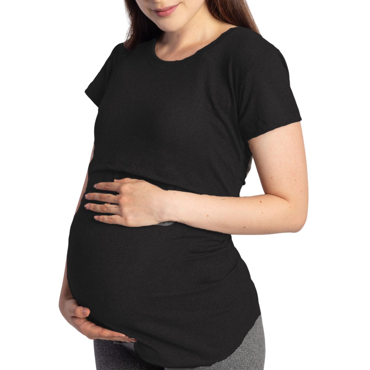 Foto 6 pulgar | Mae Baby Blusas De Maternidad Y Lactancia Mujer Playeras De Manga Corta Ropa Moda Suave Embarazada Camisetas (negro,