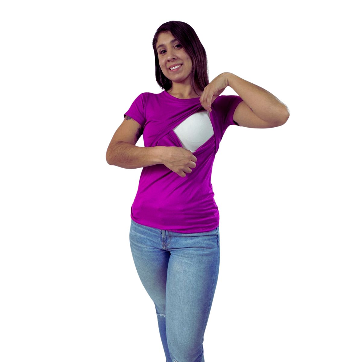Foto 2 pulgar | Mae Baby Blusas De Maternidad Y Lactancia Mujer Playeras De Manga Corta Ropa Moda Suave Embarazada Camisetas (mul