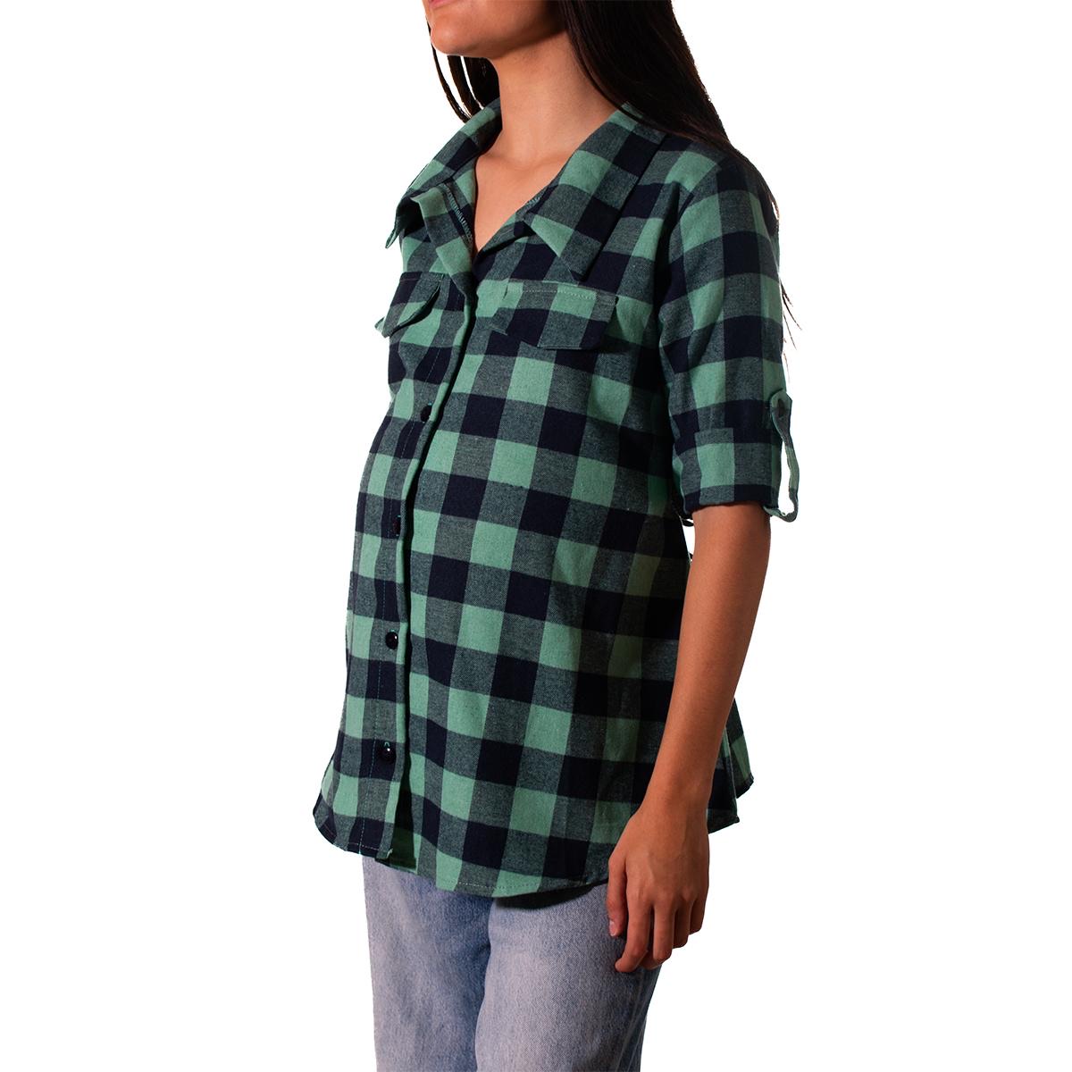 Foto 3 | Blusa Camisera De Maternidad De Franela