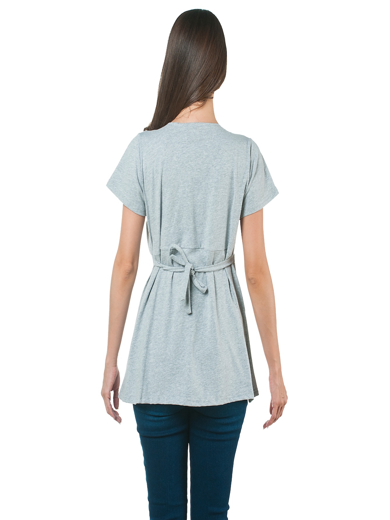 Foto 4 | Playera de Maternidad Gris con Detalle para Mujer