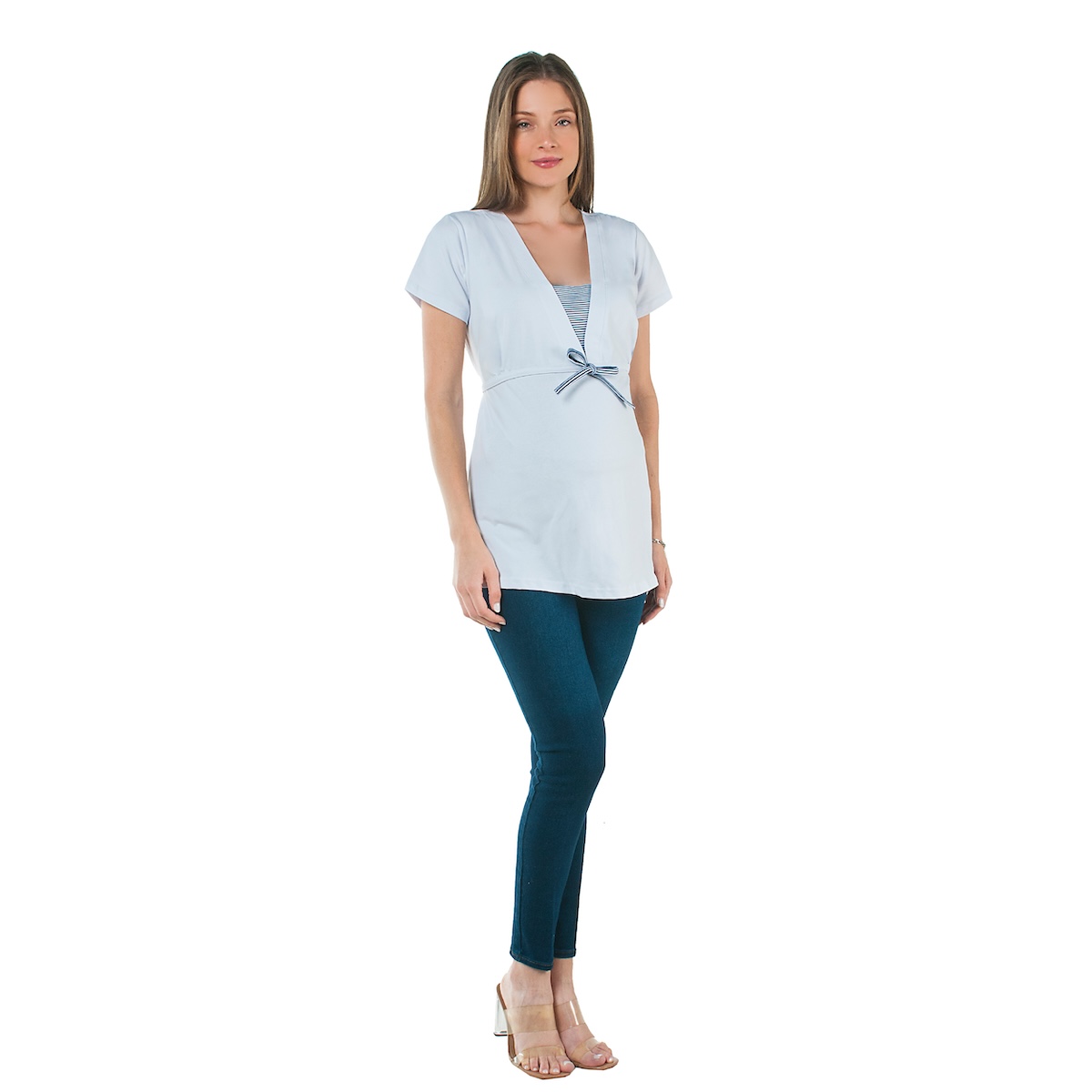 Playera de Maternidad Blanca con Detalle