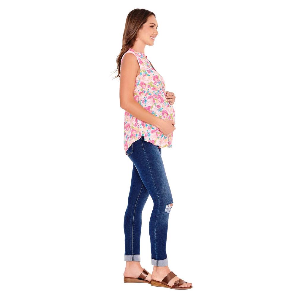 Foto 4 pulgar | Jeans de Maternidad Ilusión Azul