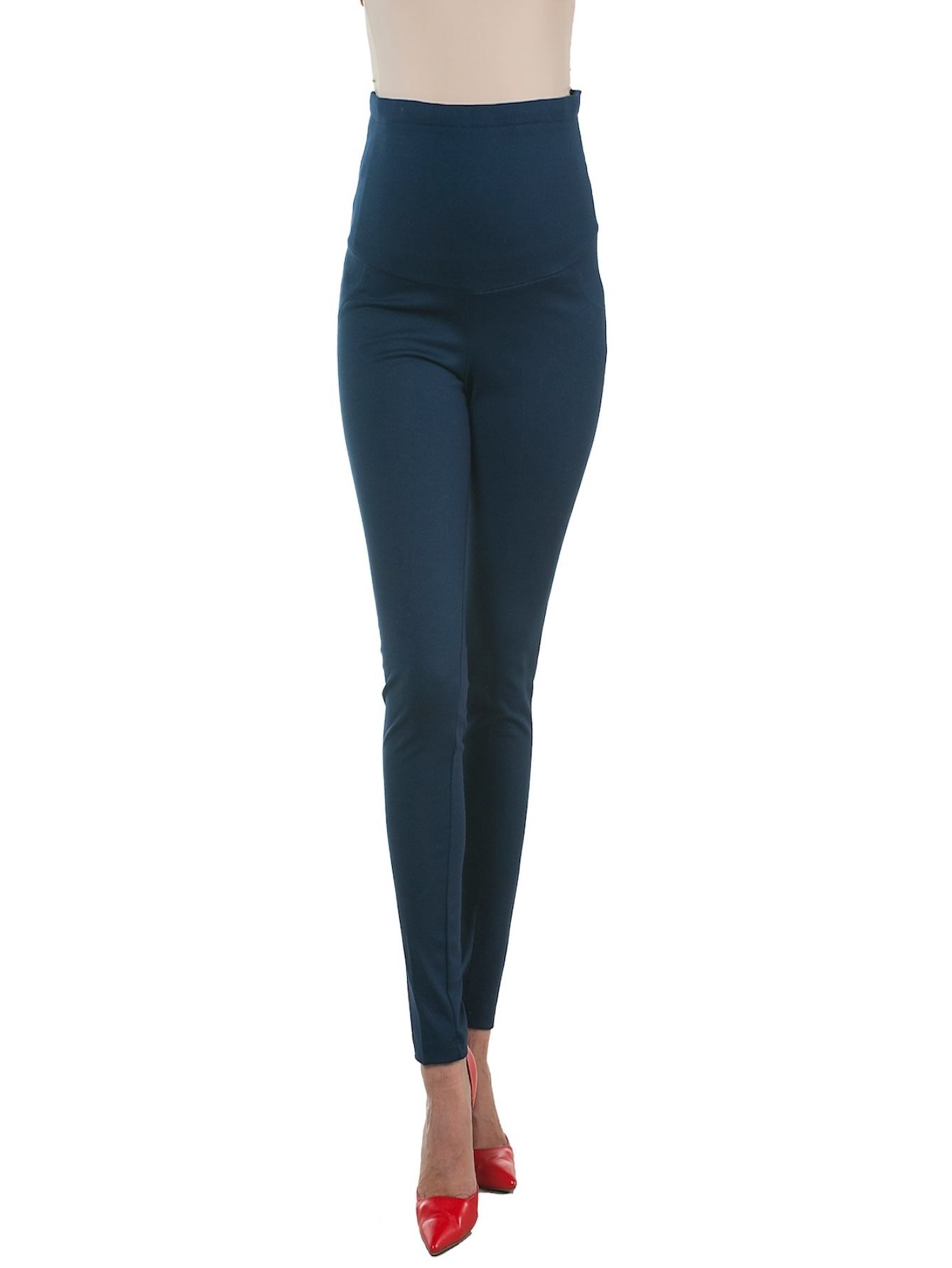 Pantalón de Maternidad de Vestir Doble Stretch Azul para Mujer