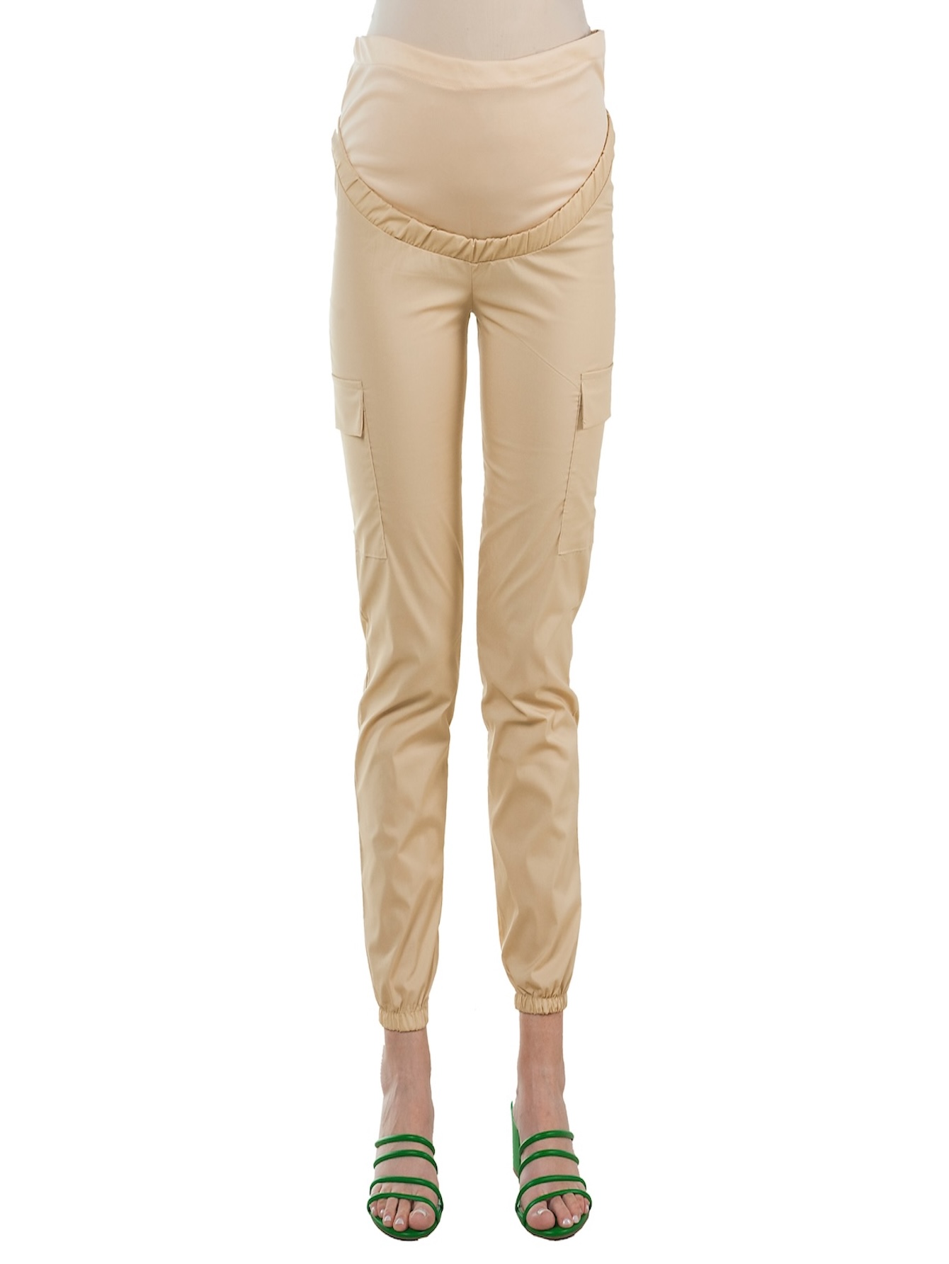 Foto 1 | Pantalón Cargo Beige de Maternidad