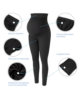 Foto 5 | Pack 3 Leggins de Maternidad Loving Moments Negros