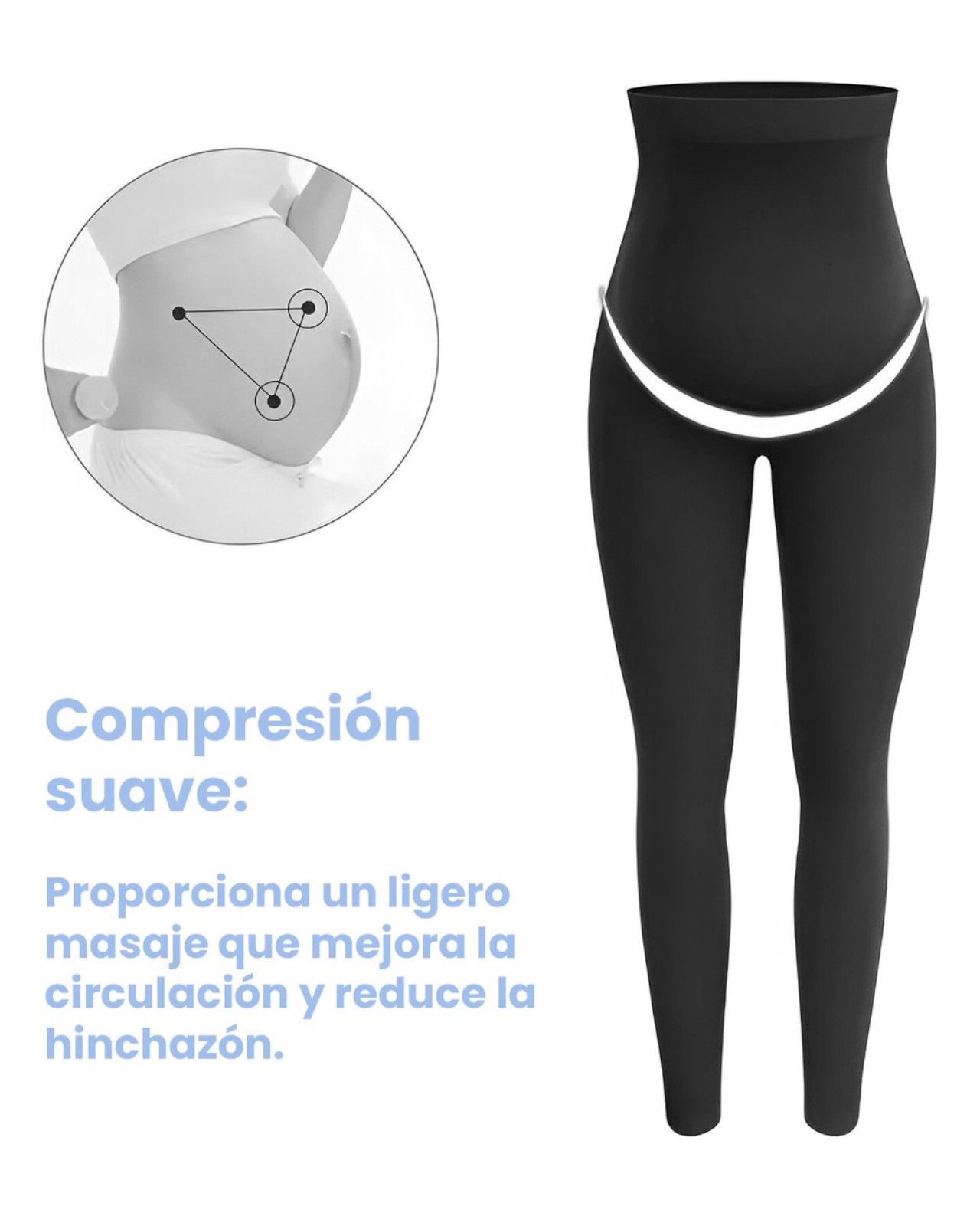 Foto 8 pulgar | Pack 3 Leggins de Maternidad Loving Moments Negros