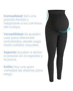 Foto 8 | Pack 3 Leggins de Maternidad Loving Moments Negros