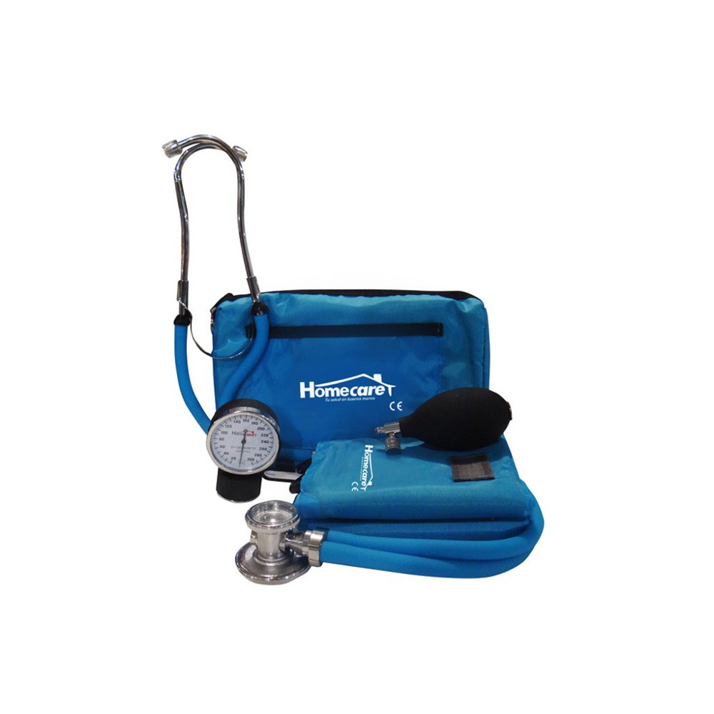 Kit Baumanómetro Con Estetoscopio Rappaport Homecare 2400 color Azul Celeste