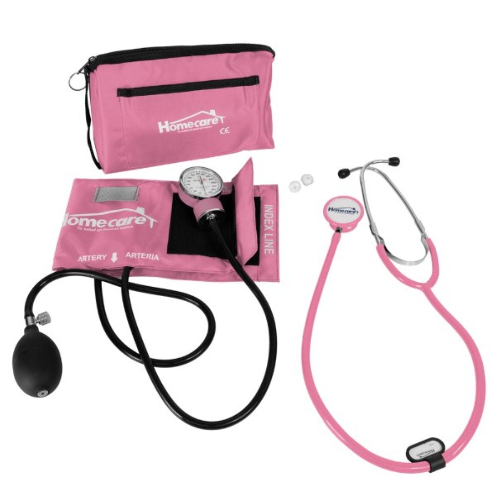 Kit Baumanómetro con Estetoscopio Doble Homecare 2600 color Rosa