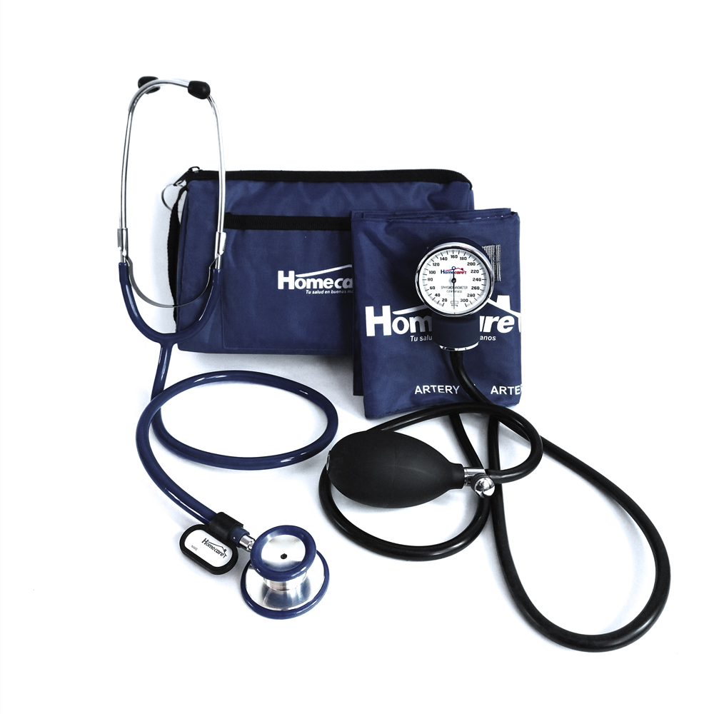 Kit Baumanómetro con Estetoscopio Doble Homecare 2600 Azul