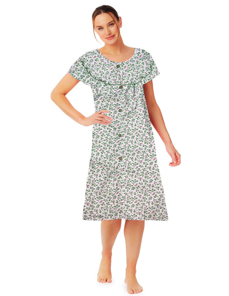 Bata para Dormir Tatys Fashion Suave y Cómoda color Verde