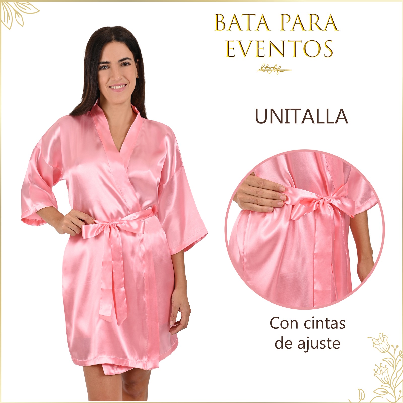 Foto 7 pulgar | Bata de Satin Mod 1818 incluye Bolsita