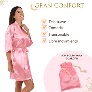 Foto 8 | Bata de Satin Mod 1818 incluye Bolsita
