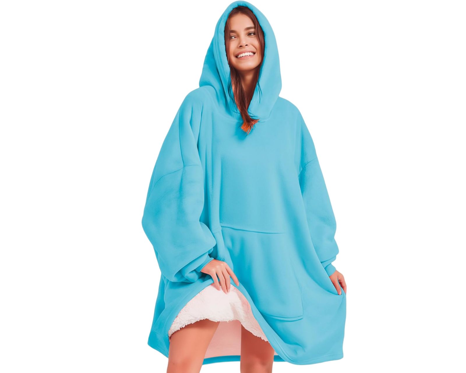Foto 2 | Sudadera Cobija Manta Con Borrega Unitalla Térmica Azul Bluelander