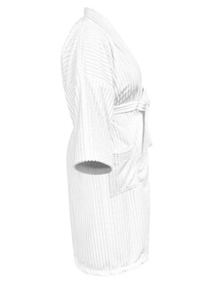 Foto 3 | Bata De Baño Elefantito Hogar Blanca Con Rayas En Relieve Microfibra Absorbente Cinturón Ajustable Manga 3/4 U