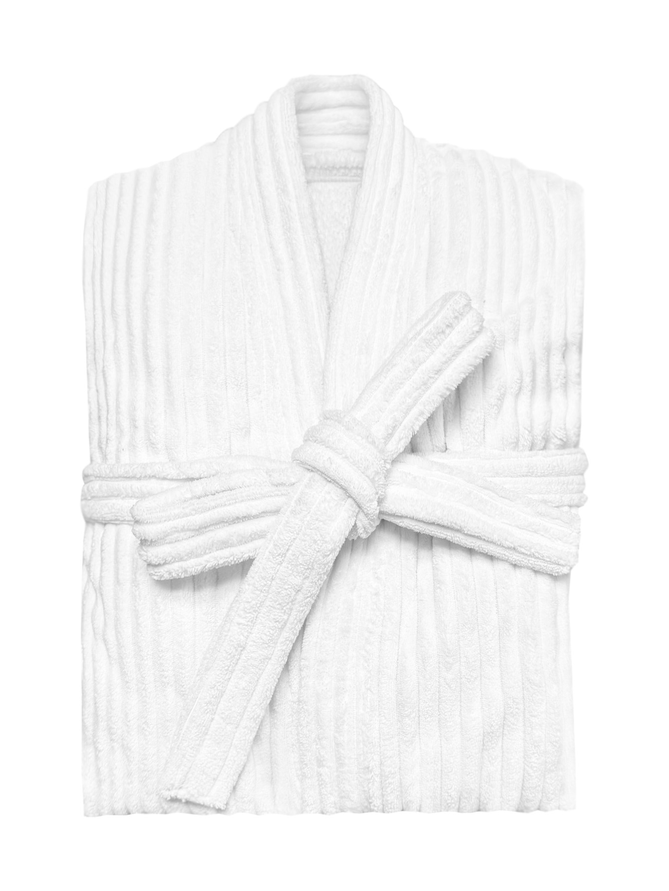 Foto 5 pulgar | Bata De Baño Elefantito Hogar Blanca Con Rayas En Relieve Microfibra Absorbente Cinturón Ajustable Manga 3/4 U