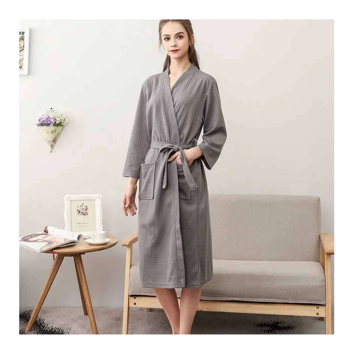 Foto 4 pulgar | Bata De Unisex Absorbente Talla Eg Eo Safe Imports Esi-21146 Gris