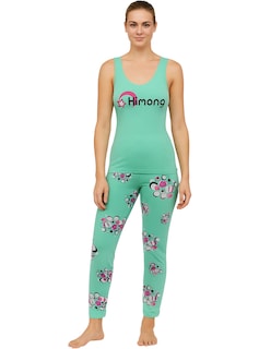 Foto 1 | Pijama para Mujer Set de Camiseta y Capri Verde