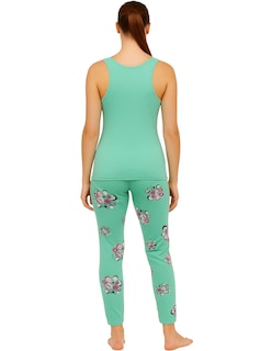Foto 2 | Pijama para Mujer Set de Camiseta y Capri Verde