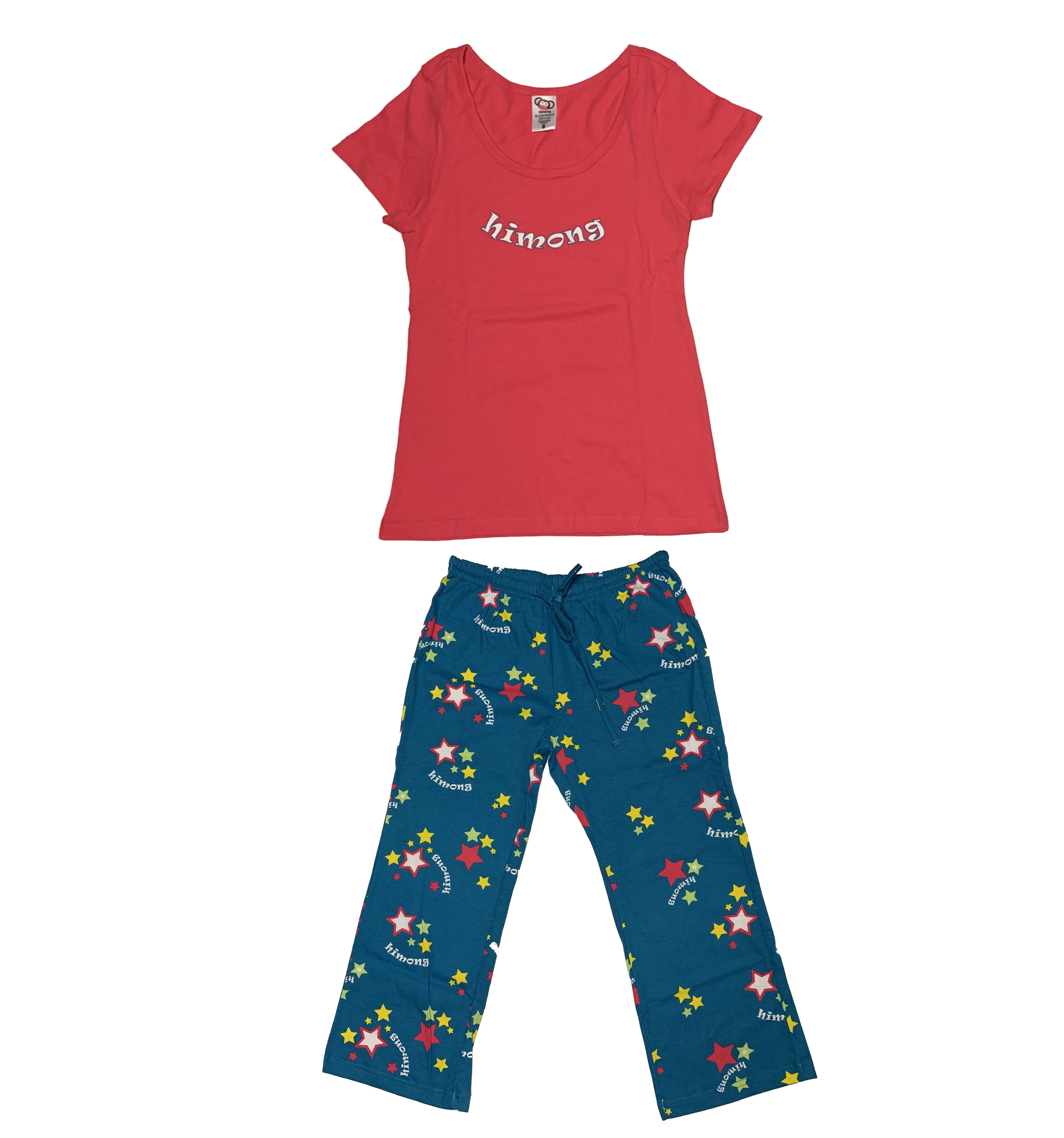 Foto 2 pulgar | Pijama para Mujer Set de Camiseta color Rosa y Capri color Azul