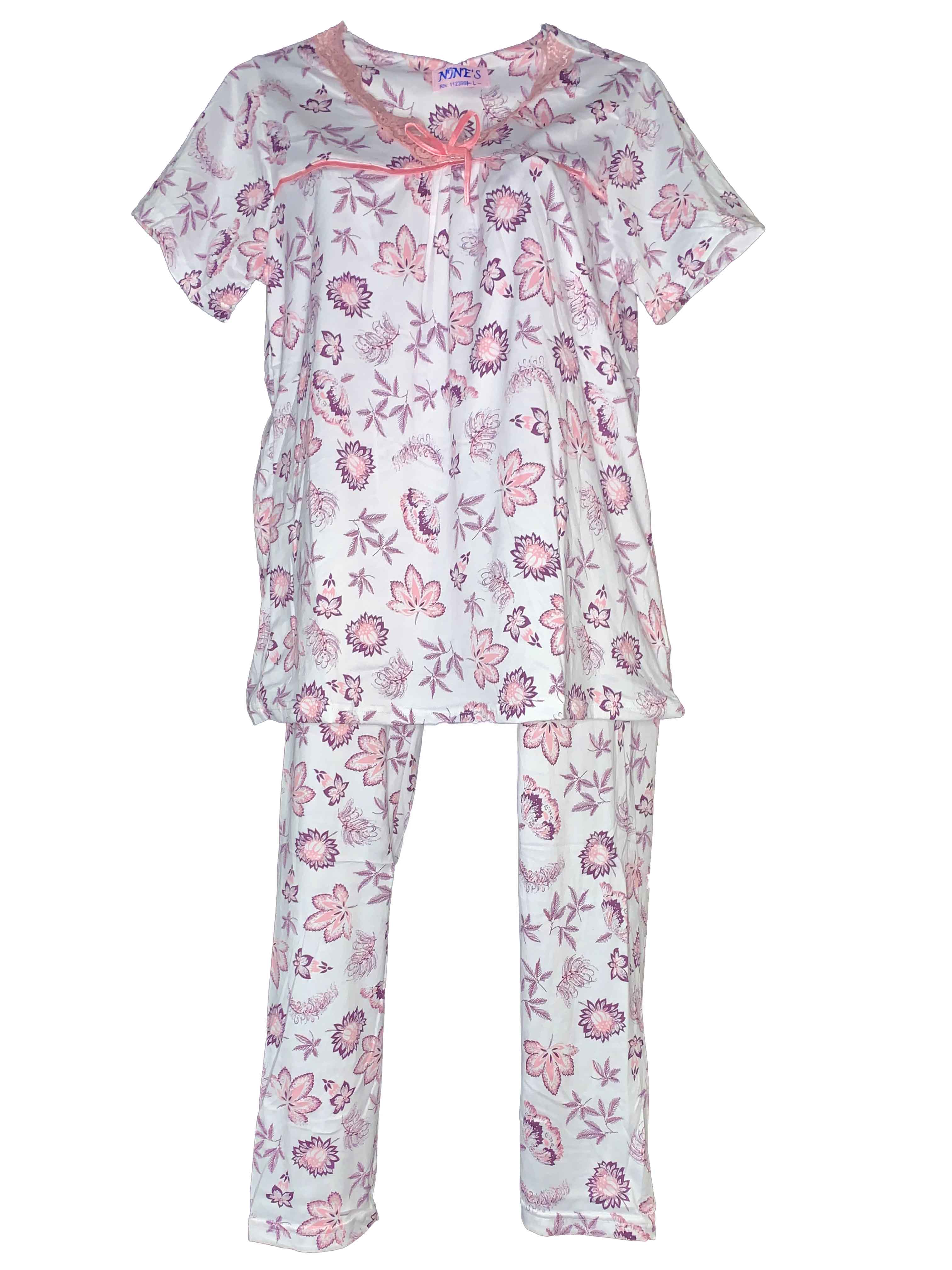 Foto 2 pulgar | Set Pijama  Tatys Fashion Suave y Cómoda color Rosa con Blanco