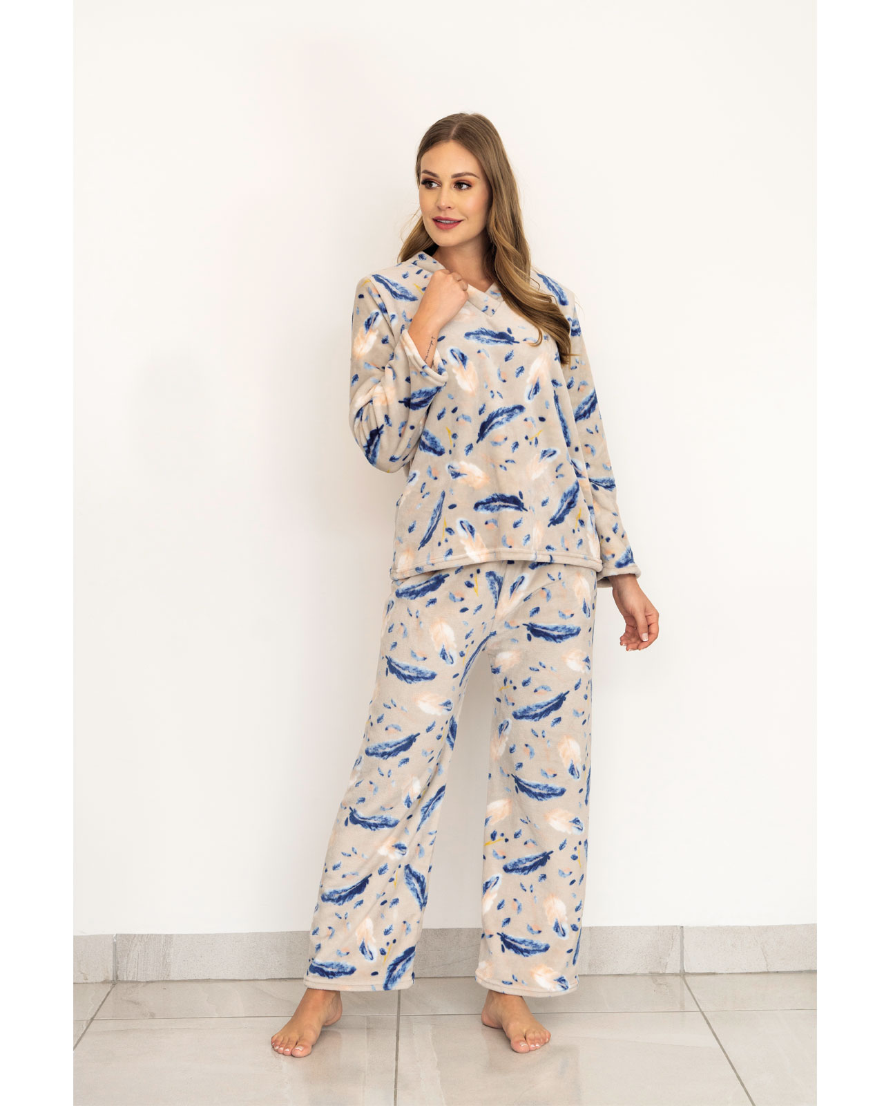 Foto 3 pulgar | Pijama Supersoft Tesso Home color Beige Montreal
