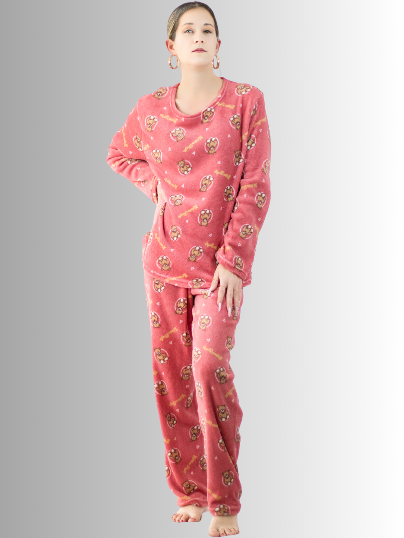 Foto 1 | Pijama Afelpada Pij-035-2 Diseño Único de Tela Polar para Mujer