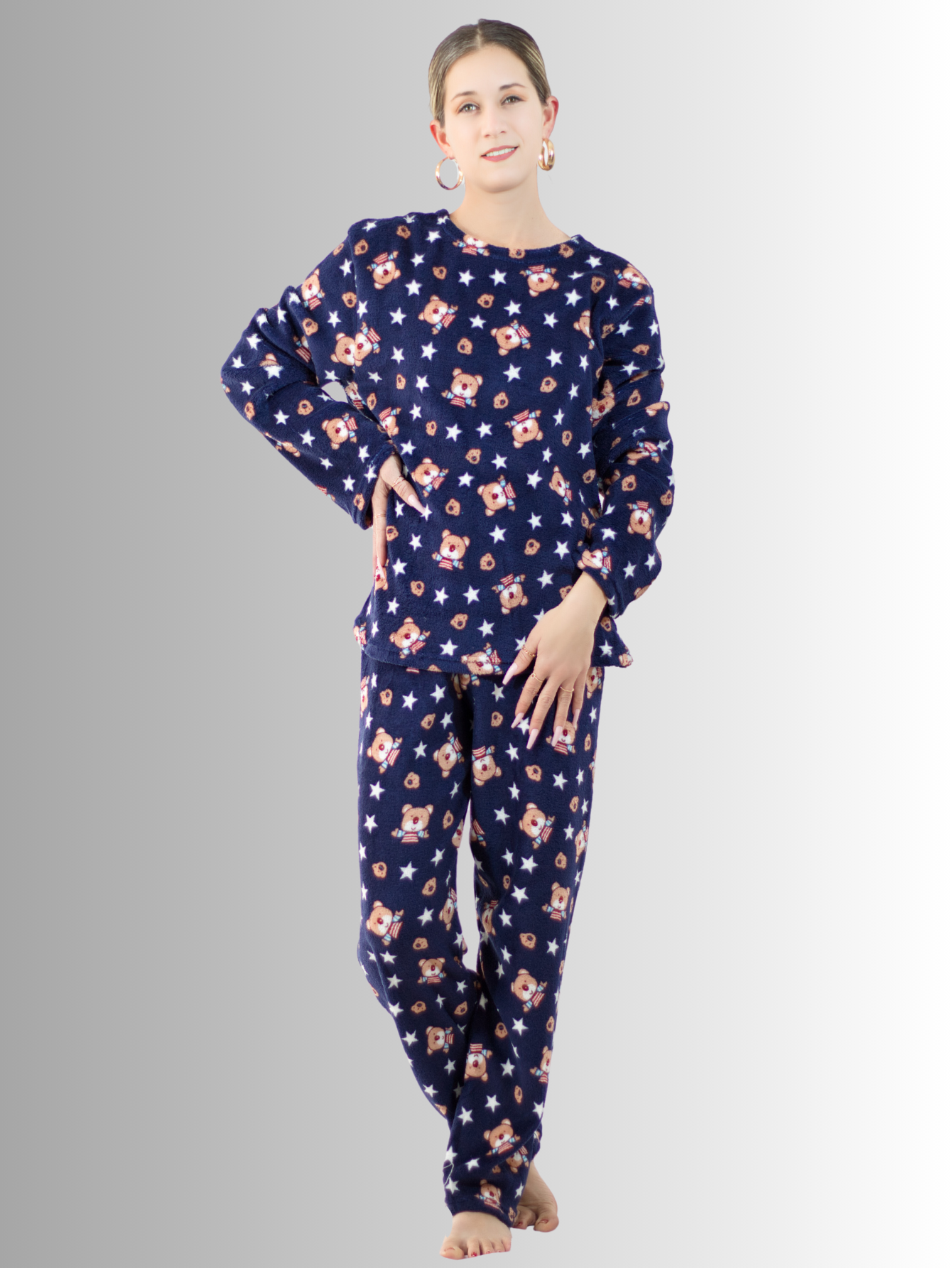 Pijama Afelpada De Mujer Pij-035-2 Diseño Único Tela Polar