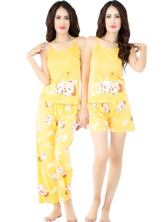 Foto 1 | Set de Pijama Pij-084 Amarillo para Mujer 3 Piezas